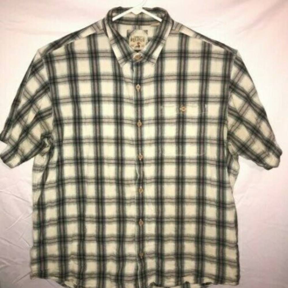 Red Head Men 2XL Plaid Short Sleeve Button Up